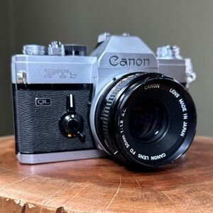 Canon FTb QL 35mm SLR Camera + Spotless 50mm f/1.8 Lens